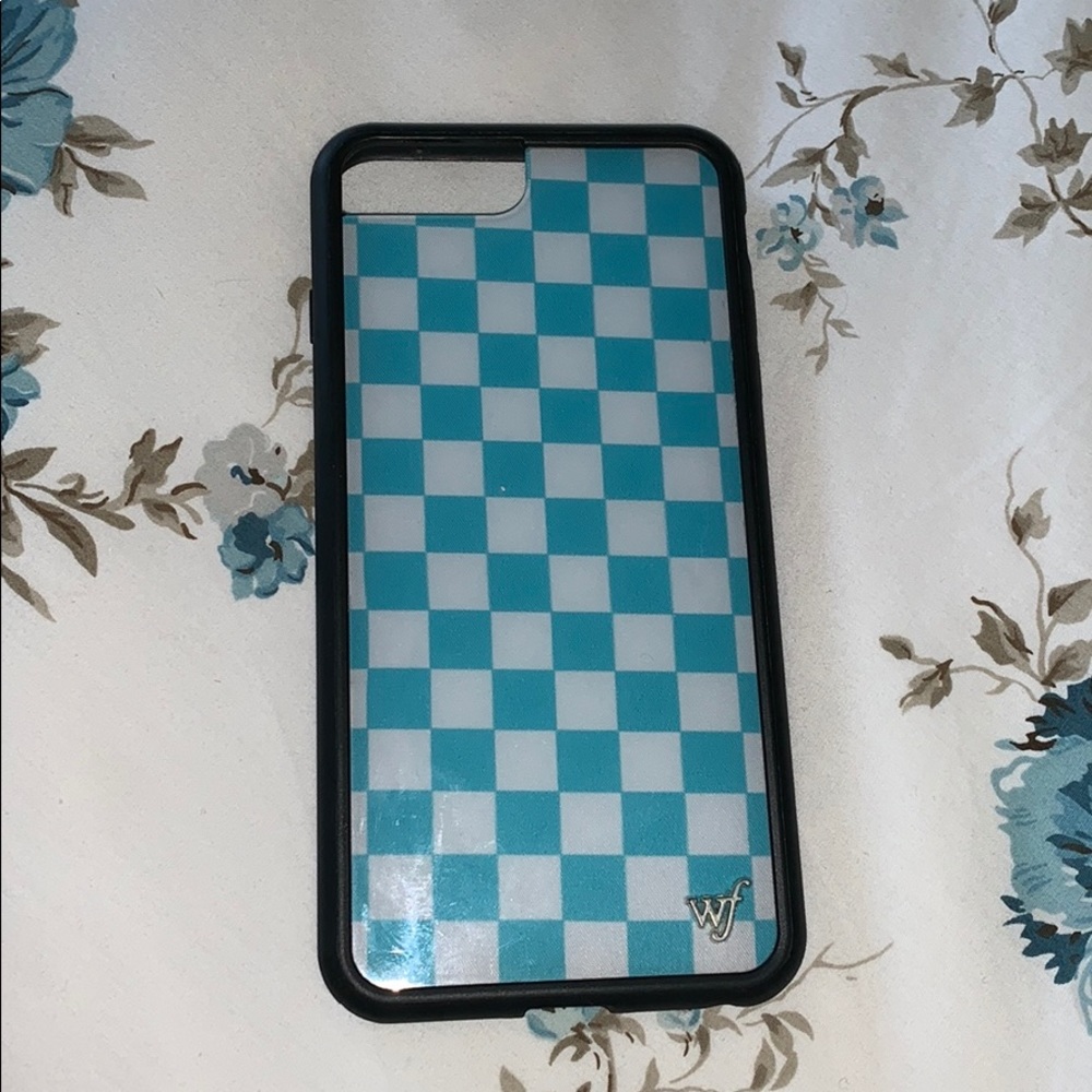 blue checkered wildflower case